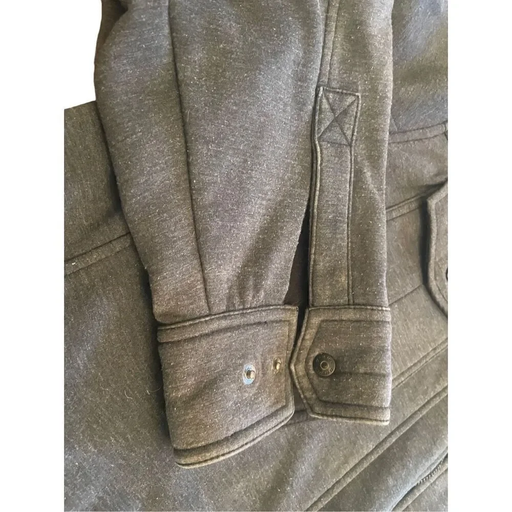 O’Neill Super Fleece Dark Gray Full Zip Button Down Mock Collar Men’s Jacket Siz